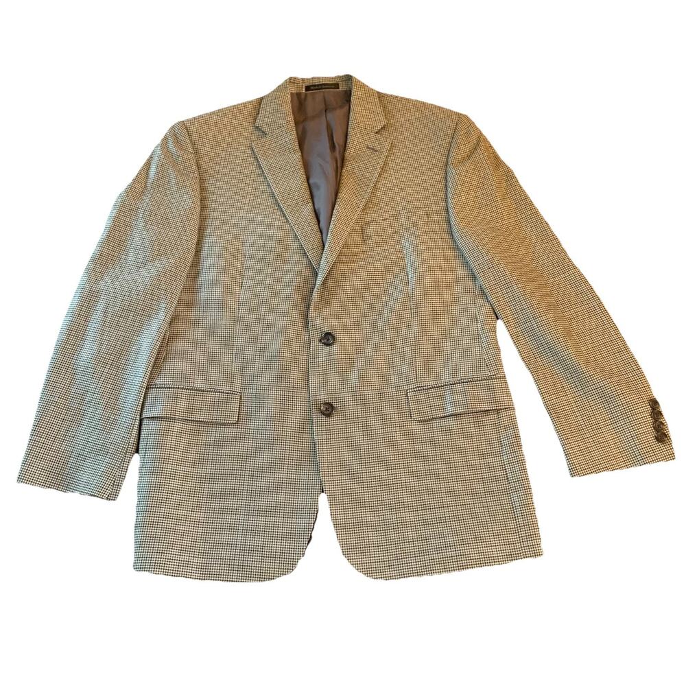 Lauren Ralph Lauren Men's 42R Silk/Wool Houndstooth Blazer Sport Coat Brown - Picture 6 of 16